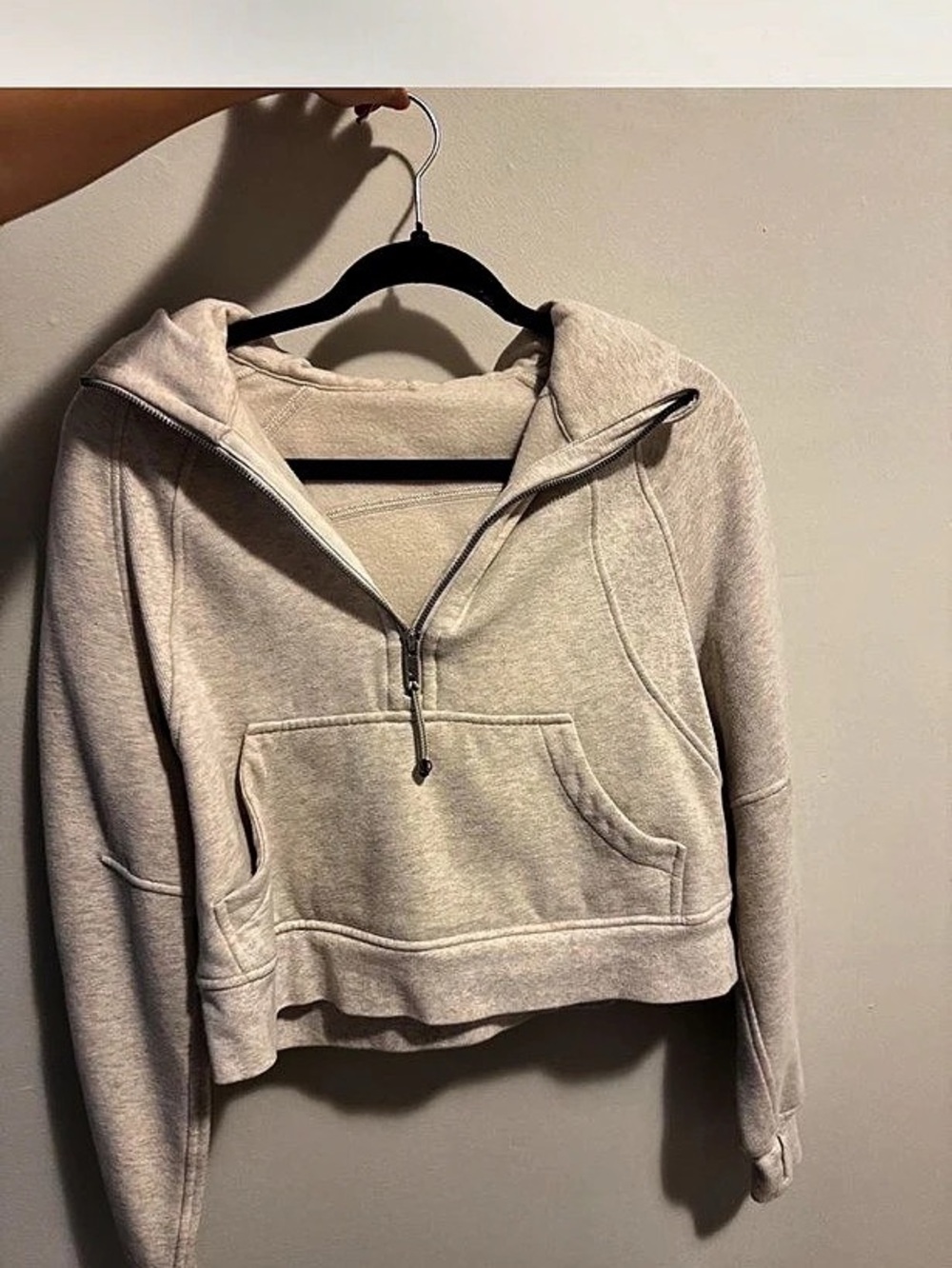 Lululemon Scuba Oversized Half-Zip Hoodie Beige